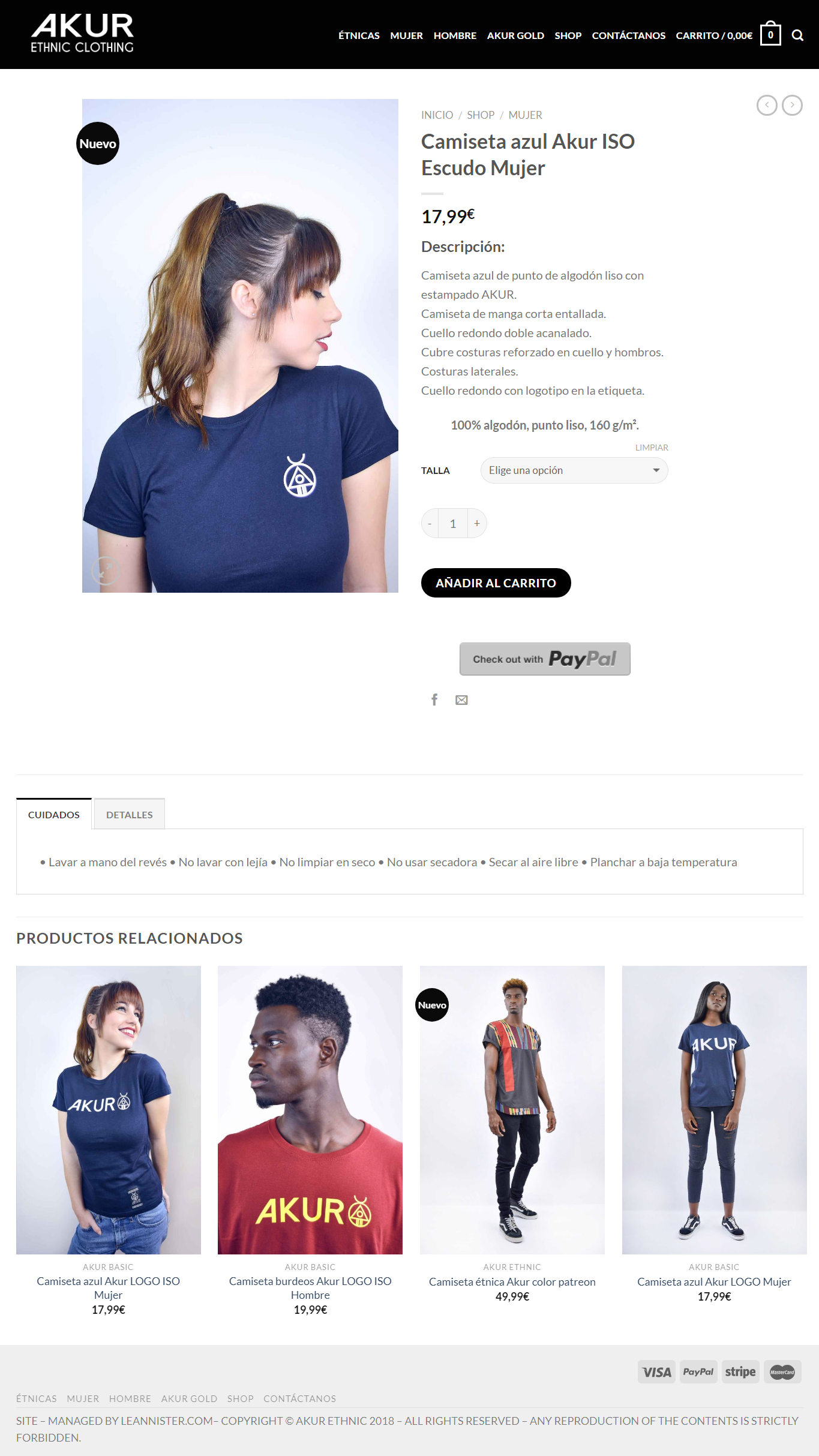 screencapture akurethnic shop camiseta azul akur iso escudo mujer 2018 12 11 18 50 05 uai LGP Lemingate Agencia de Publicidad AKUR